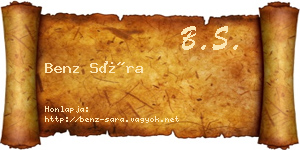 Benz Sára névjegykártya
